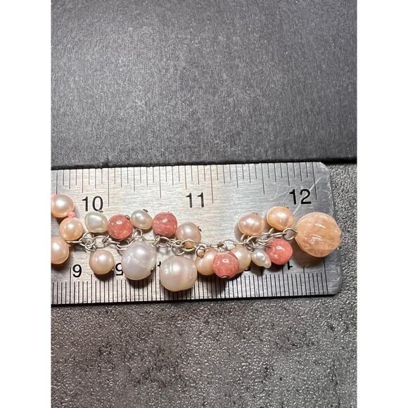 NEW freshwater pearl multi stone necklace with sterling silver clasp - Picture 14 of 15